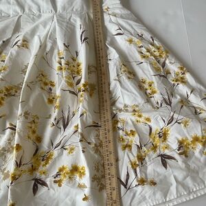 Apny cream and yellow fit and flair party dress